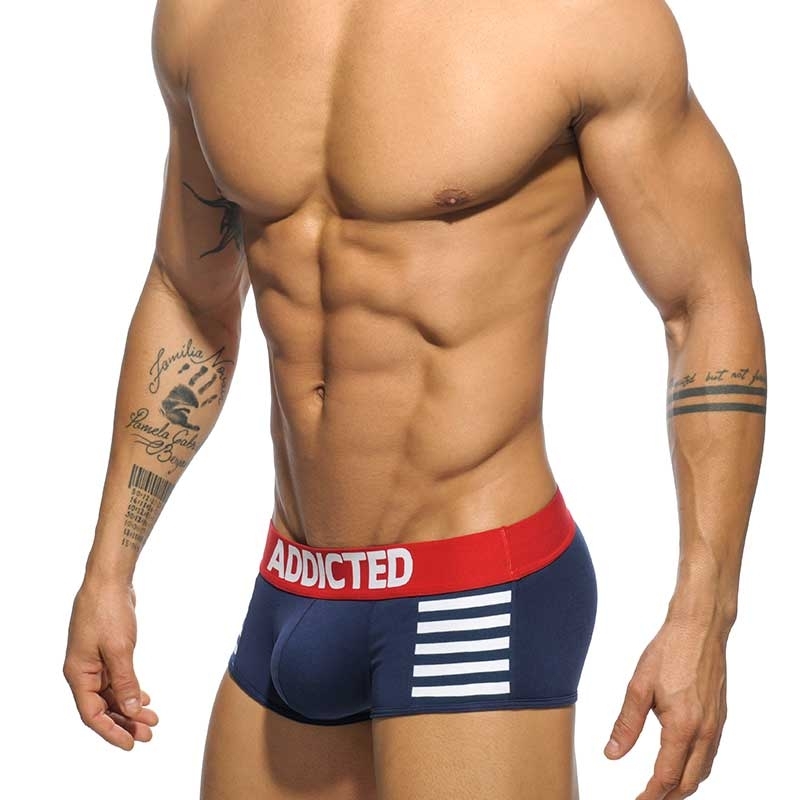 ADDICTED PANTS sailor stripes AD511 with navy blue ship bow