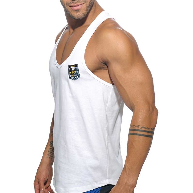 ADDICTED TANK TOP contrast AD493 fit line string bridge in white