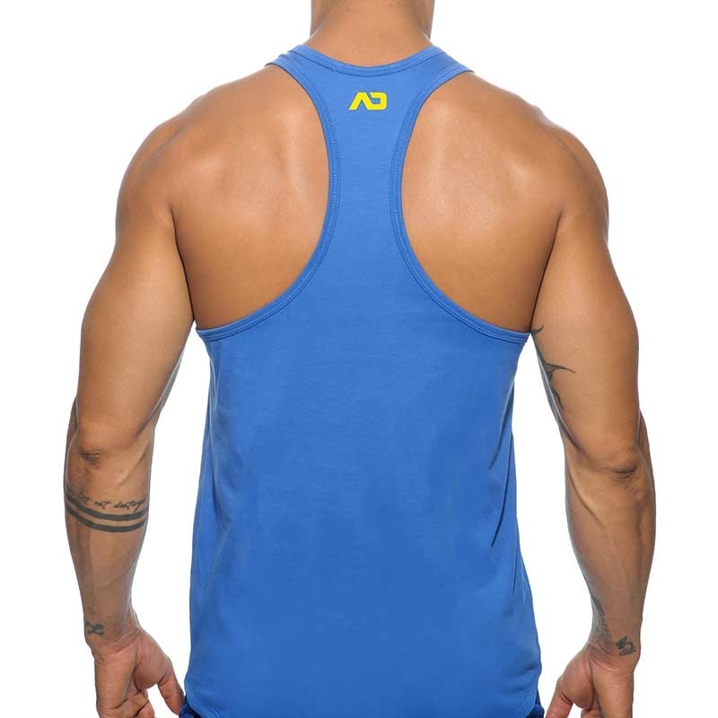 ADDICTED TANK TOP contrast AD493 fit line string Steg in blue