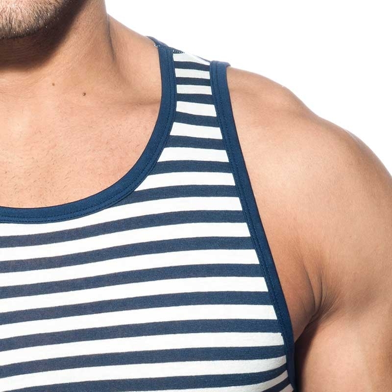 ADDICTED TANK TOP sailor AD588 striped in navy look