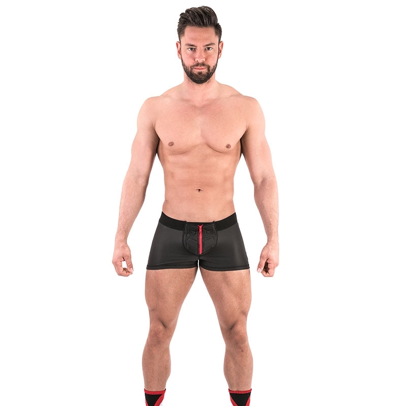 BARCODE Berlin BOXER Pants Aztec 91517 with Pouch Zipper in red