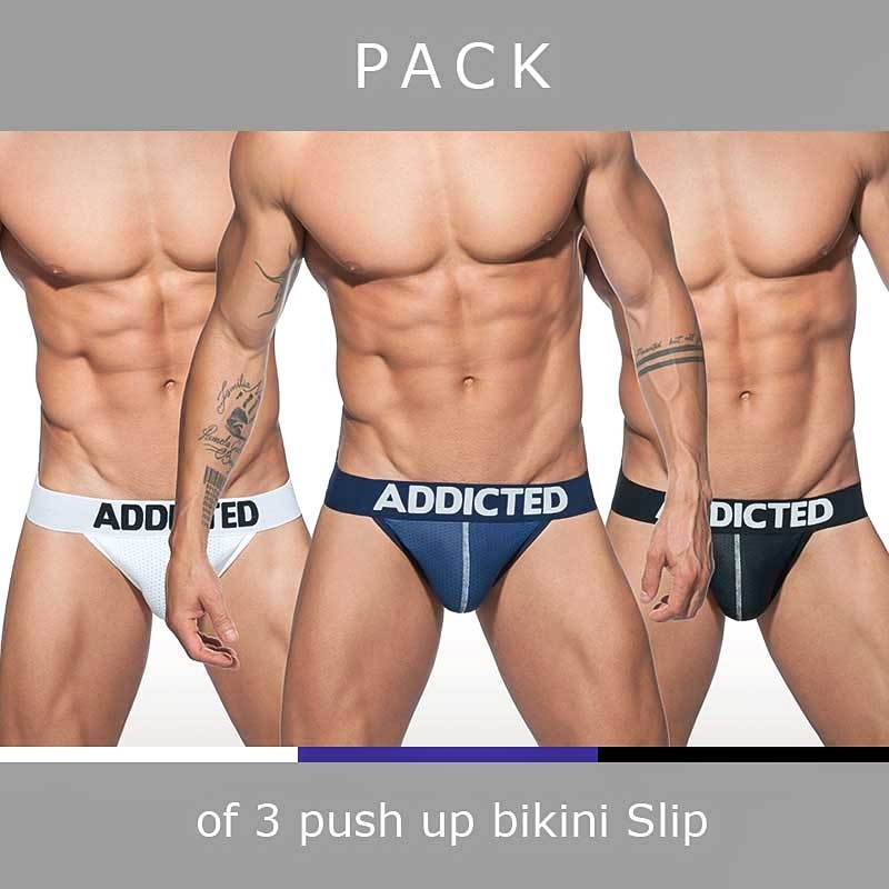ADDICTED bikini BRIEF mesh AD679P 3-pack with push-up