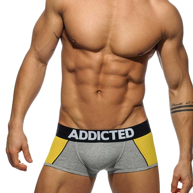 ADDICTED BOXER piping contrast AD431 with yellow mesh strap