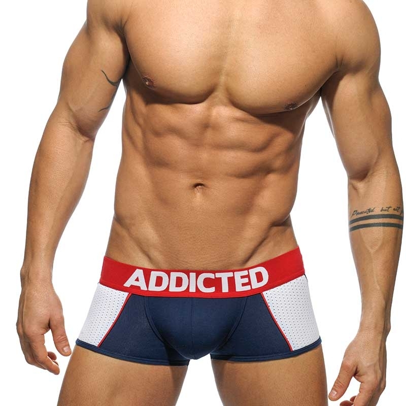 ADDICTED backless BOXER piping contrast AD407 with white mesh strap