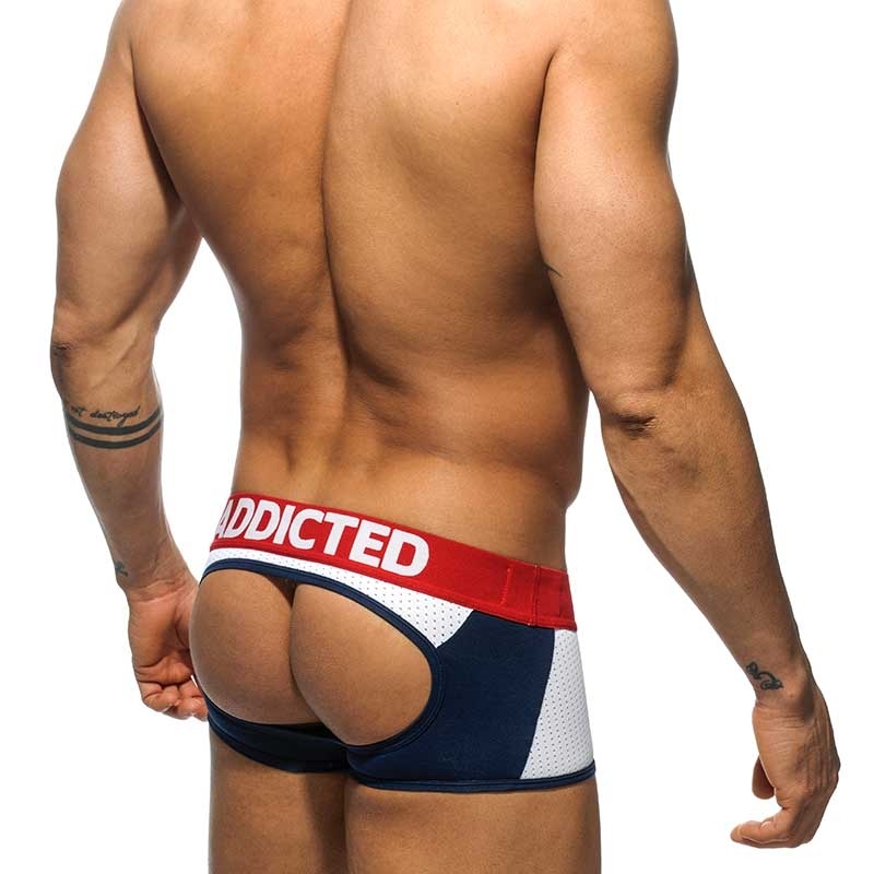ADDICTED backless BOXER Paspel Kontrast AD407 mit white mesh strap