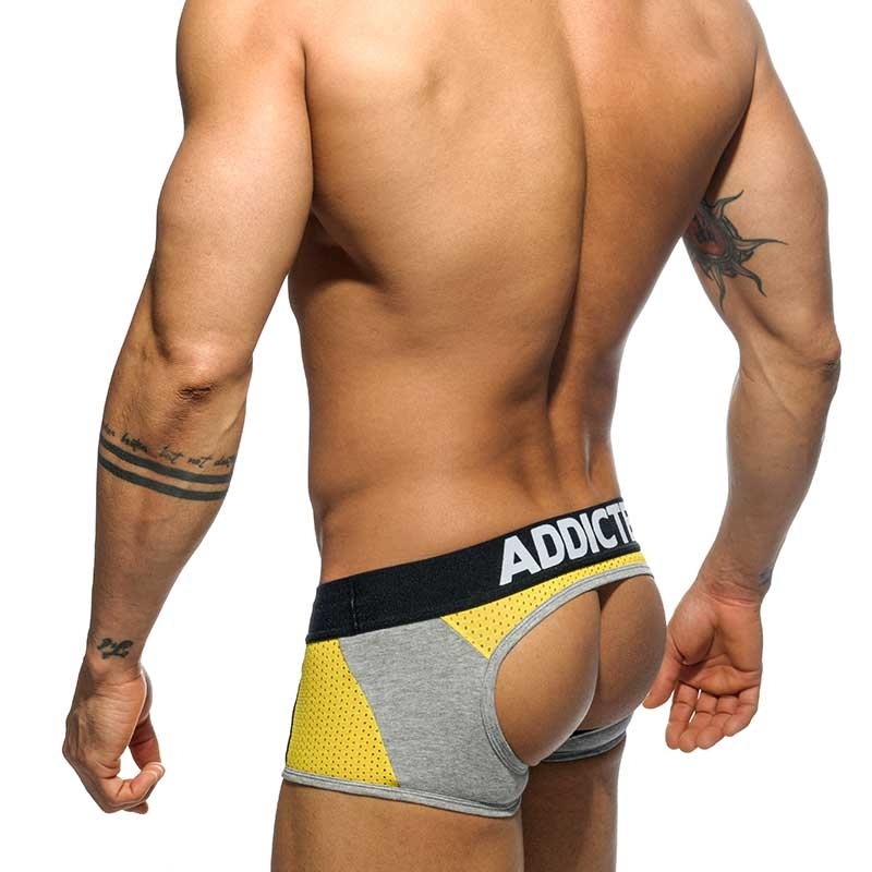 ADDICTED backless BOXER Paspel Kontrast AD407 mit yellow mesh strap