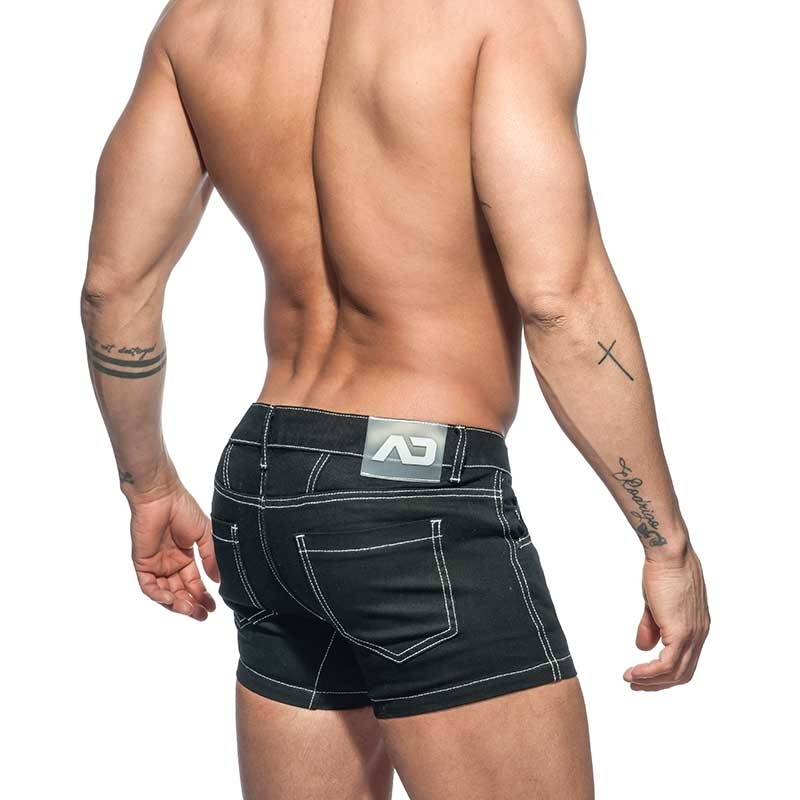 Men's hot pants Jeans SHORTS short and sexy AD643 twill short as black...