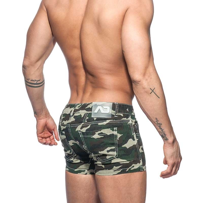 ADDICTED SHORTS twill short AD641 camouflage oliv jeans pants