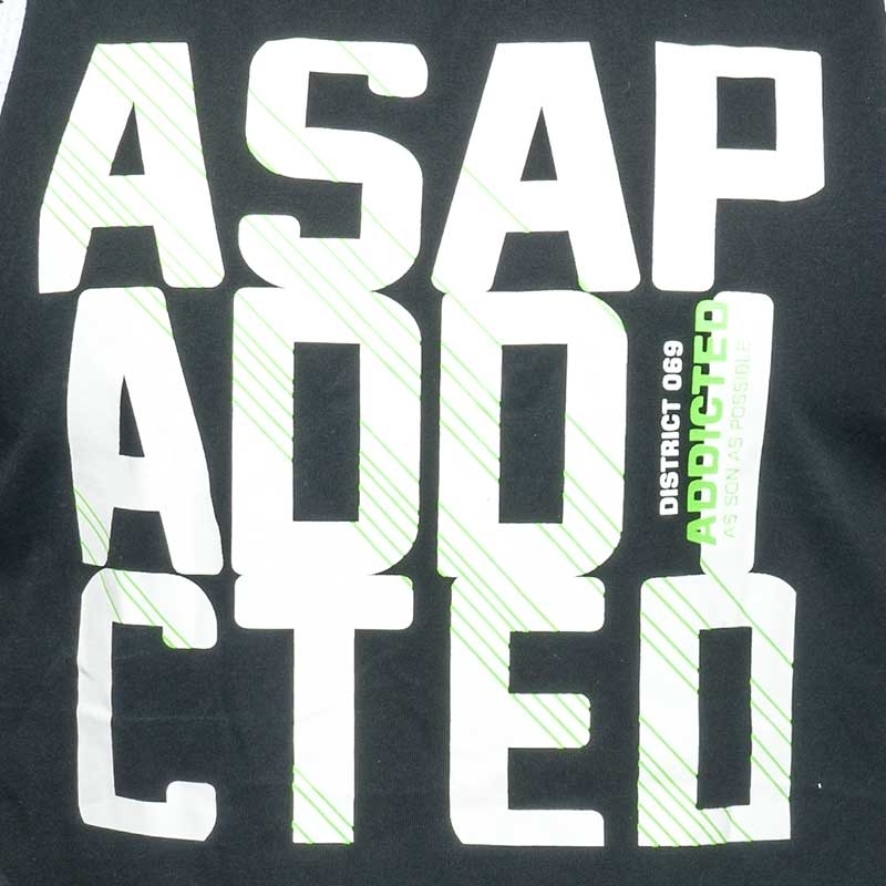 ADDICTED TANK TOP gym ASAP sprint AD663 black with low cut