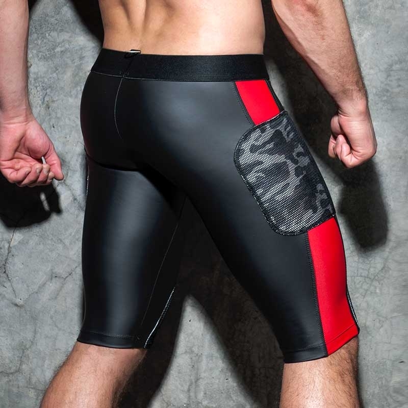 AD-FETISH wet KNEE PANT camouflage mesh football ADF75 Carabiner push-up code red