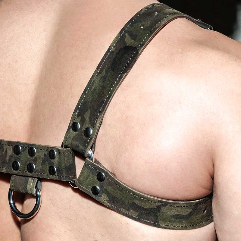 AD-FETISH LEATHER HARNESS camouflage ADF94 Tarnfleck in oliv