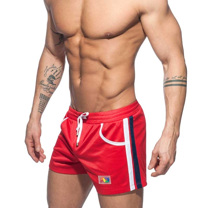 ADDICTED SWIM SHORTS mesh rainbow ADS178 casual beach pants in red