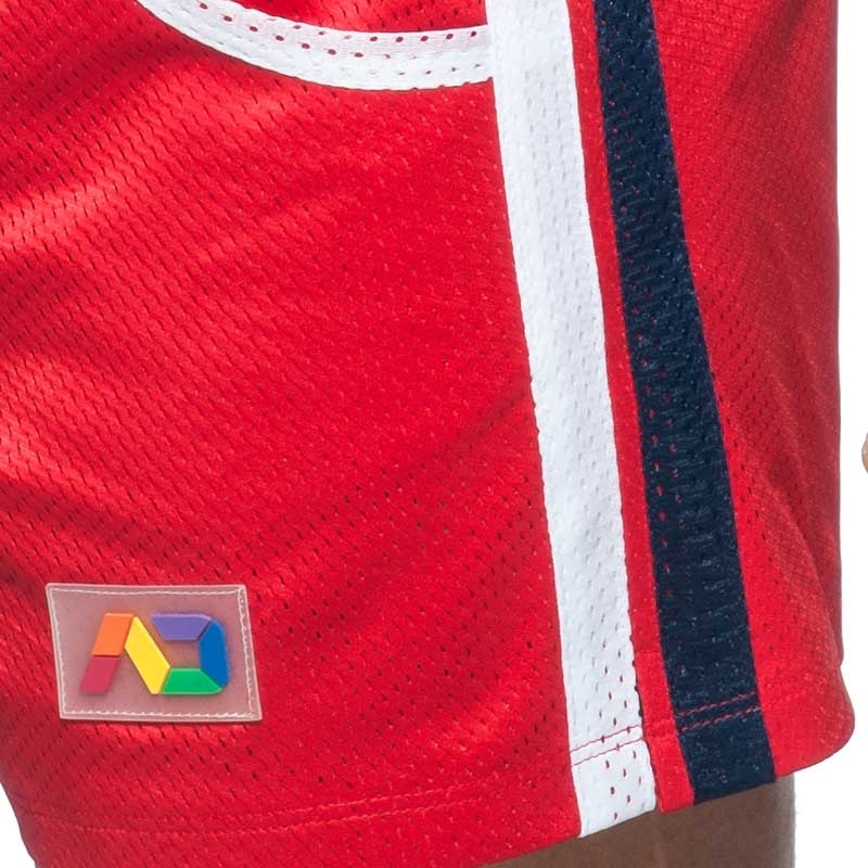 ADDICTED SWIM SHORTS mesh rainbow ADS178 casual beach pants in red