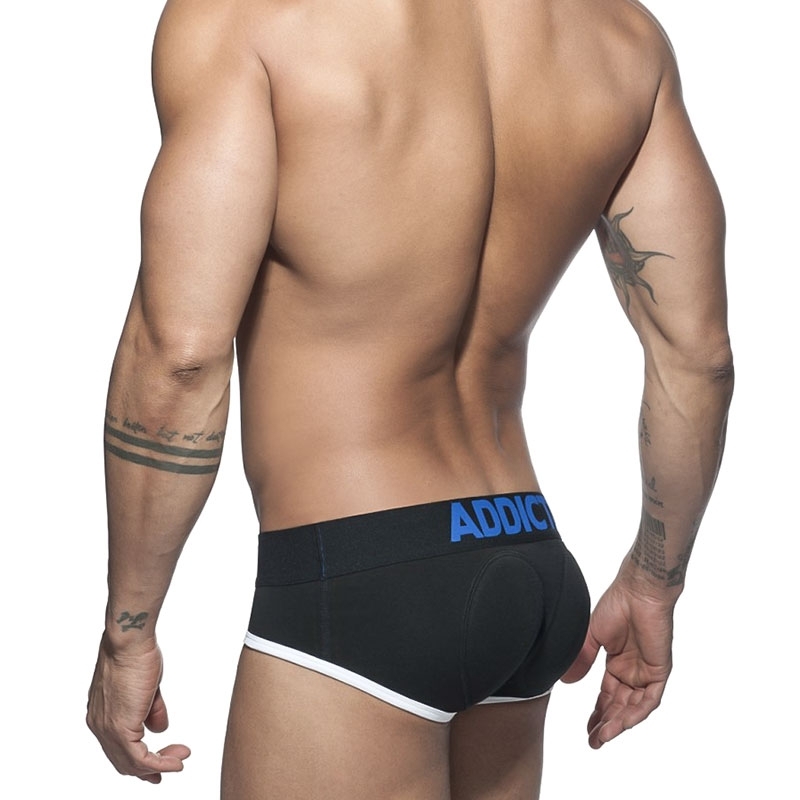 ADDICTED BRIEF 2in1 AD413 push-up Pouch & Ass in black