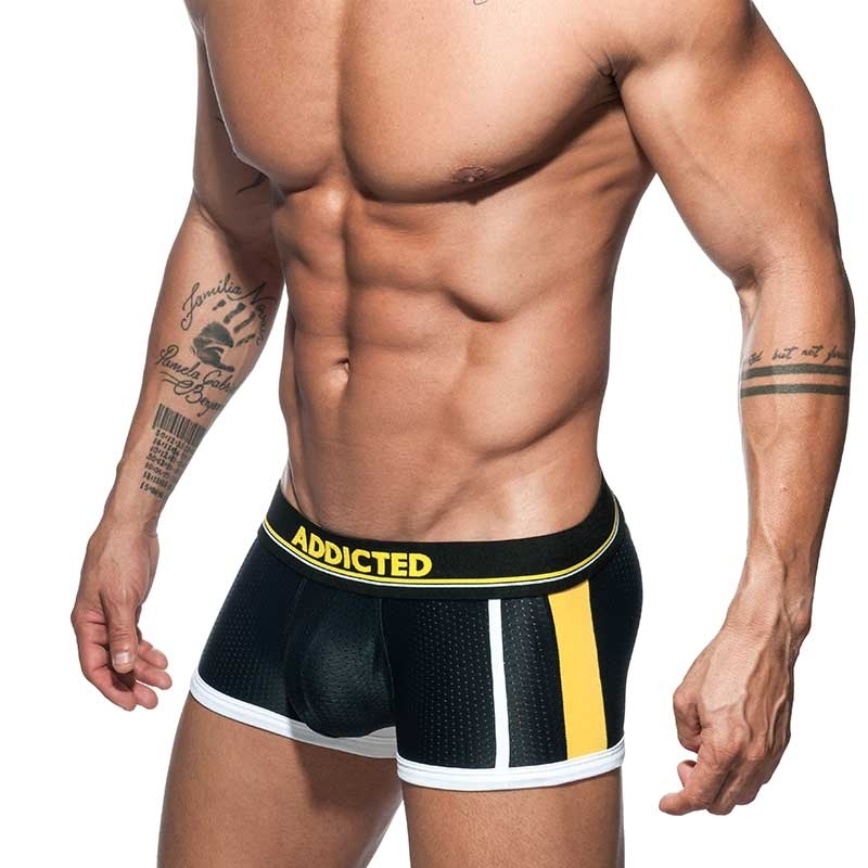 ADDICTED backless BOXER mesh AD741 half open butt in black