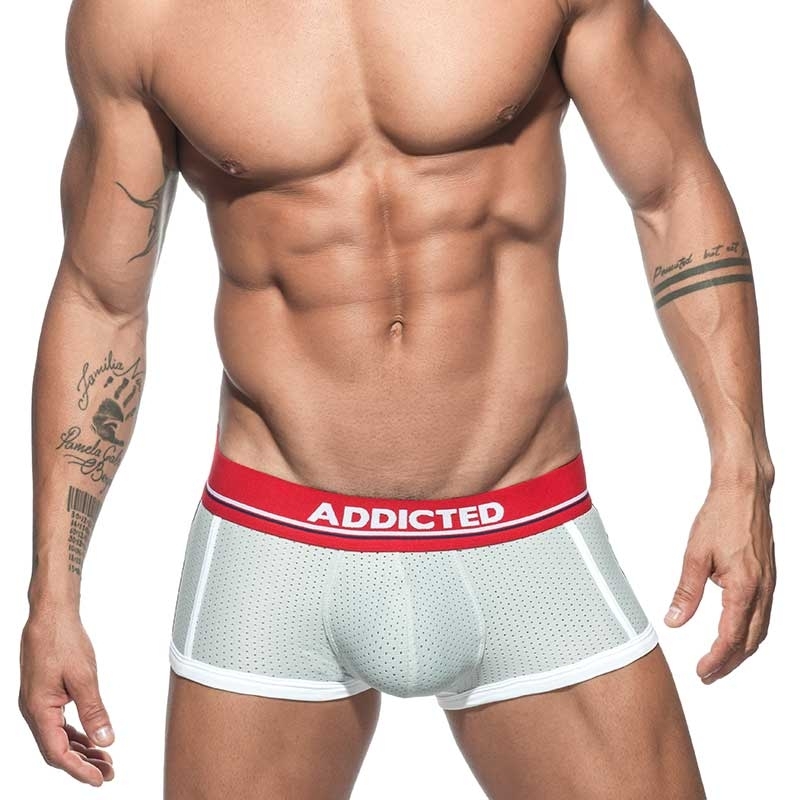 ADDICTED backless BOXER mesh AD741 half open butt in grey