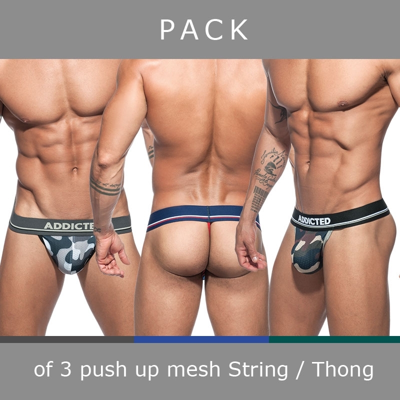 ADDICTED STRING mesh AD701P push-up camouflage in a 3-value pack