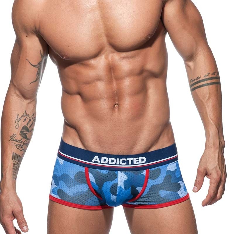 ADDICTED PANTS mesh AD698 Push-Up Camouflage in dunkelblau