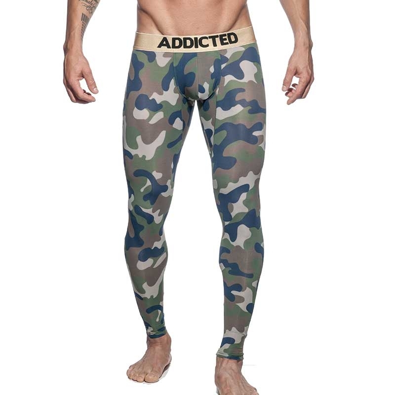 ADDICTED bottomless LEGGINGS AD695 camouflage in oliv green