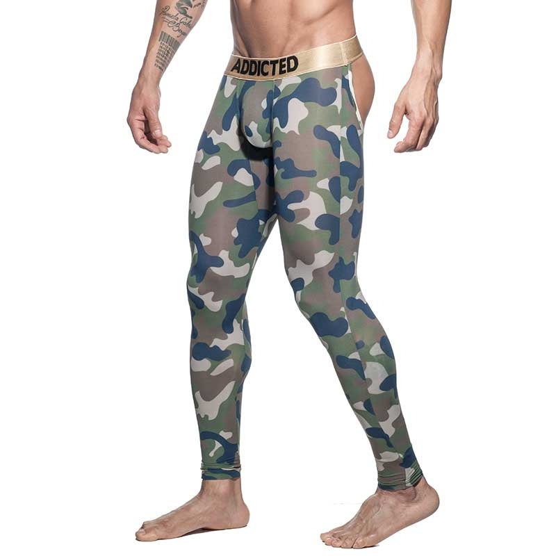 ADDICTED bottomless LEGGINGS AD695 camouflage in oliv green