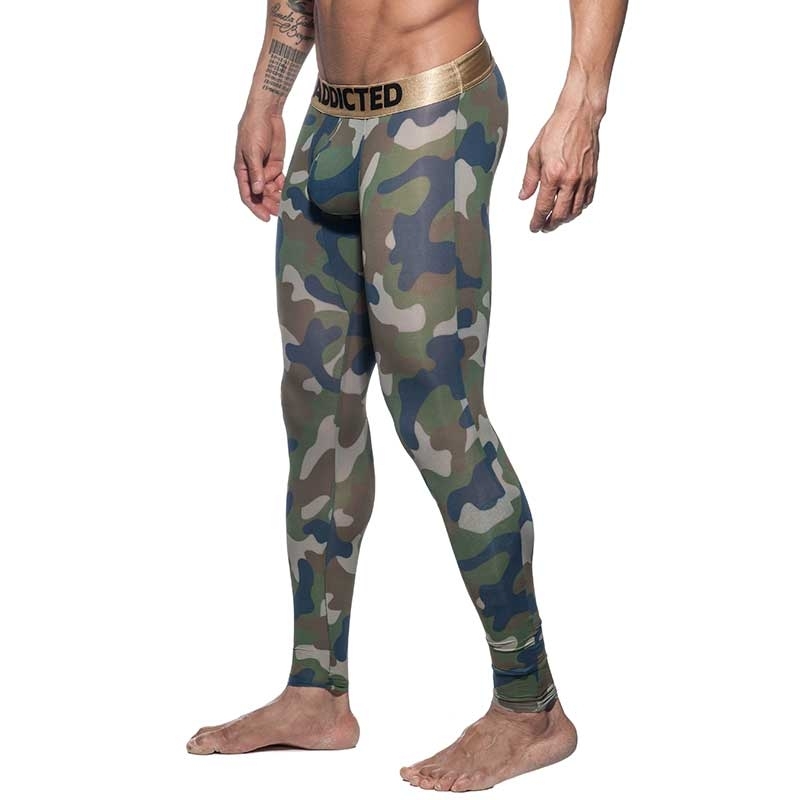 ADDICTED LEGGINGS gold AD694 camouflage in oliv green