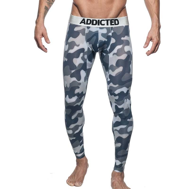 ADDICTED LEGGINGS silver AD694 camouflage in black-grey