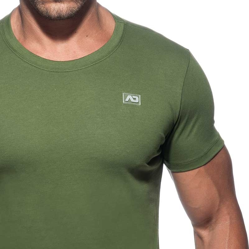 ADDICTED T-SHIRT basic AD696 deep round in oliv green