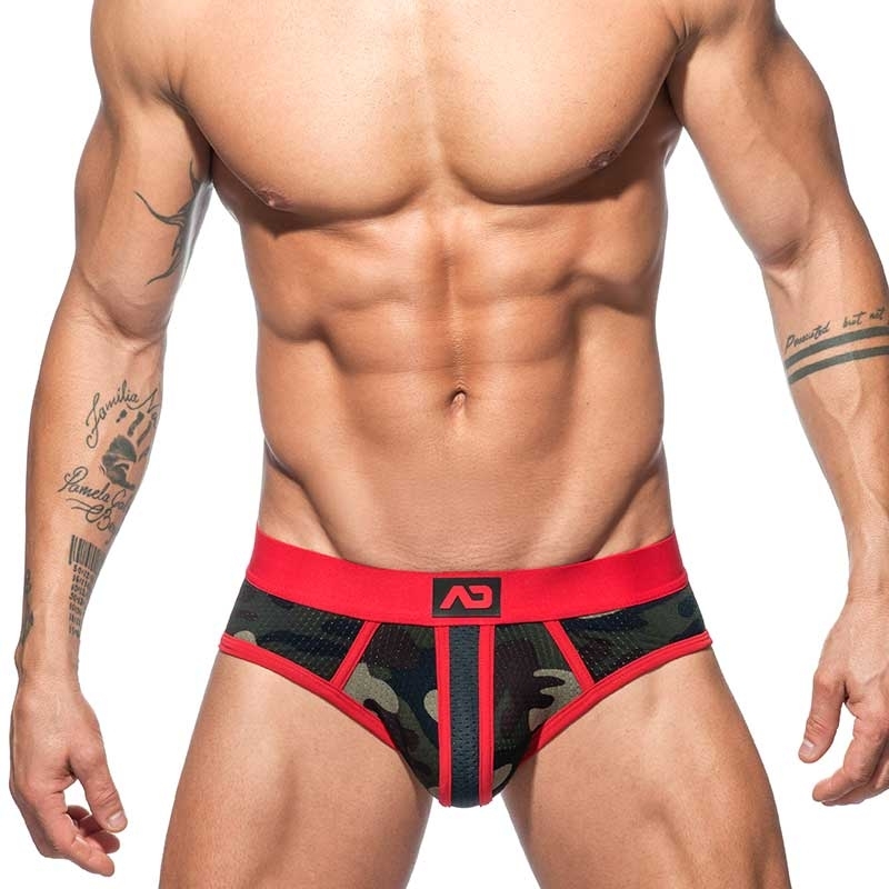 ADDICTED BRIEF camouflage mesh AD764 stripes in red