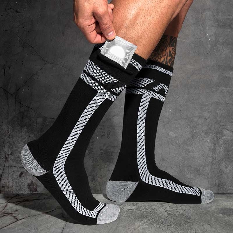 AD-FETISH short STOCKING ADF109 with pocket in code white