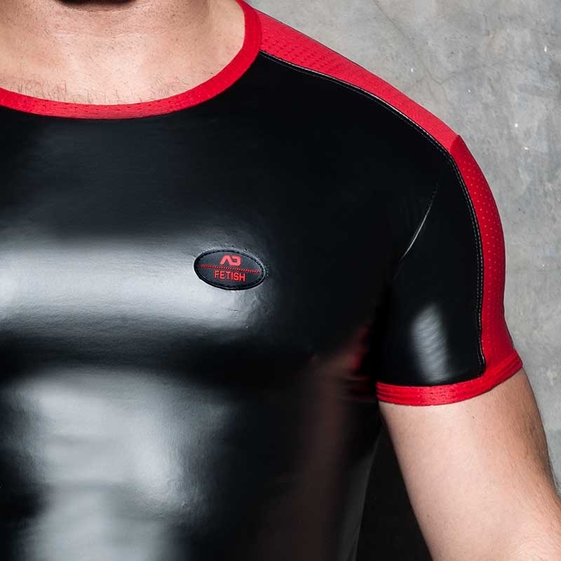 ADDICTED wet T-SHIRT ADF117 mesh in red