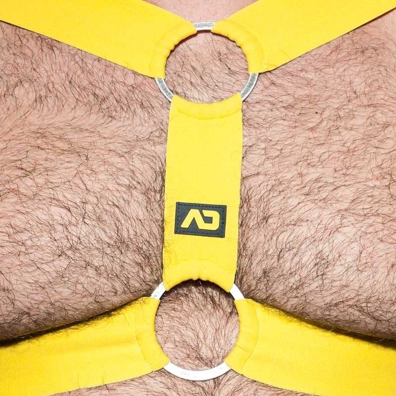 AD-FETISH HARNESS elastic ADF116 double ring in yellow