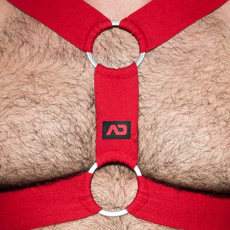 AD-FETISH HARNESS elastic ADF116 doppelt Ring in rot