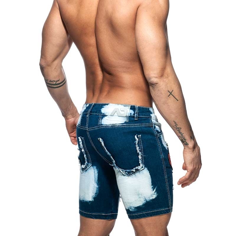 ADDICTED Jeans SHORTS Rose AD791 extrem used look dunkelblau