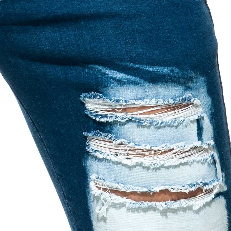 ADDICTED Jeans SHORTS Rose AD791 extrem used look dunkelblau