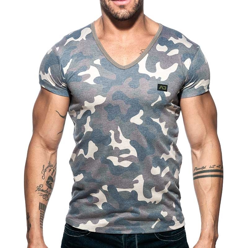 ADDICTED T-SHIRT used AD800 camouflage in oliv green