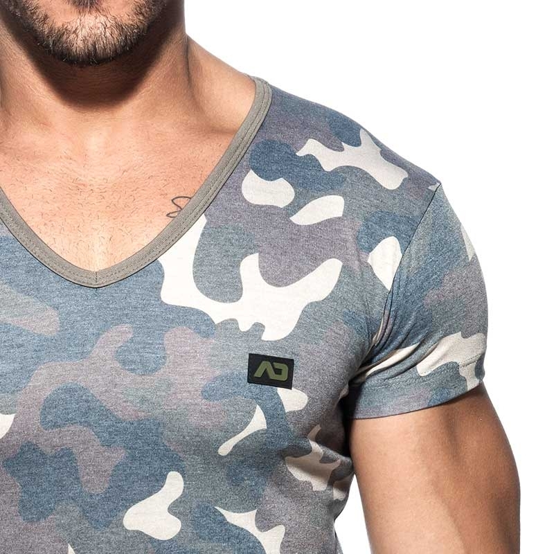 ADDICTED T-SHIRT used AD800 camouflage in oliv green