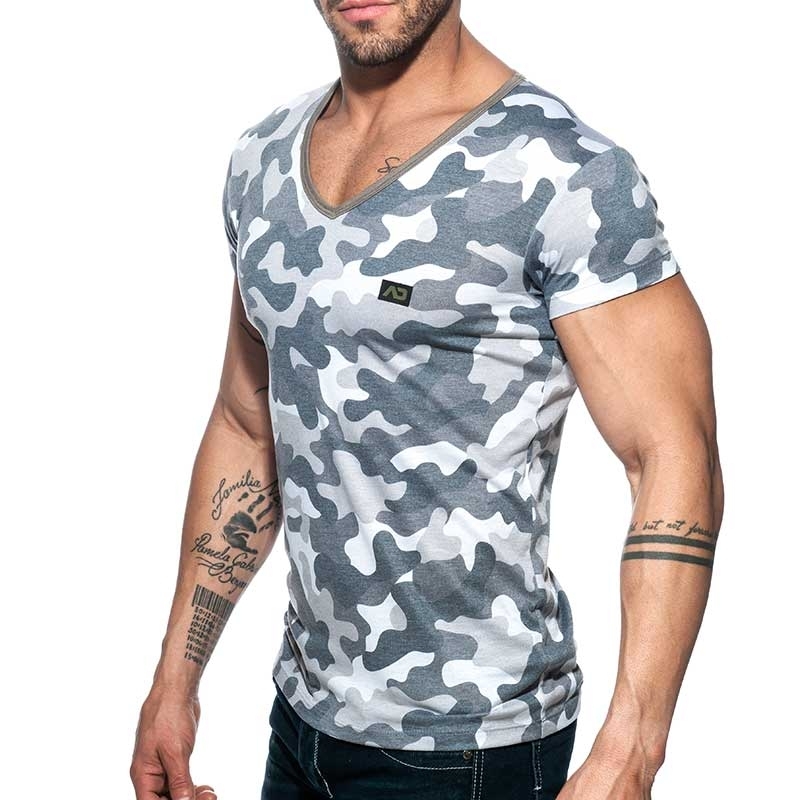 ADDICTED T-SHIRT used AD800 camouflage in grau