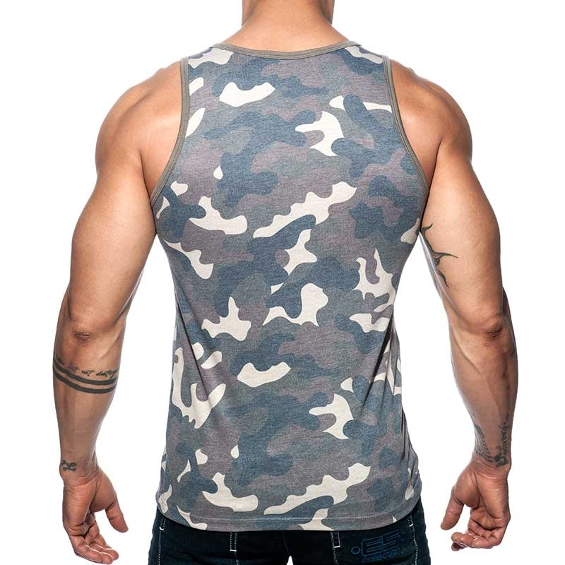 ADDICTED TANKTOP used AD801 camouflage in oliv green