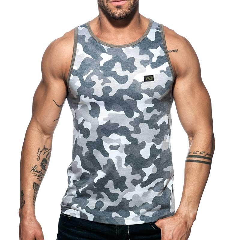 ADDICTED TANK TOP used AD801 camouflage in grey
