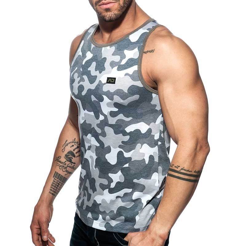 ADDICTED TANK TOP used AD801 camouflage in grey