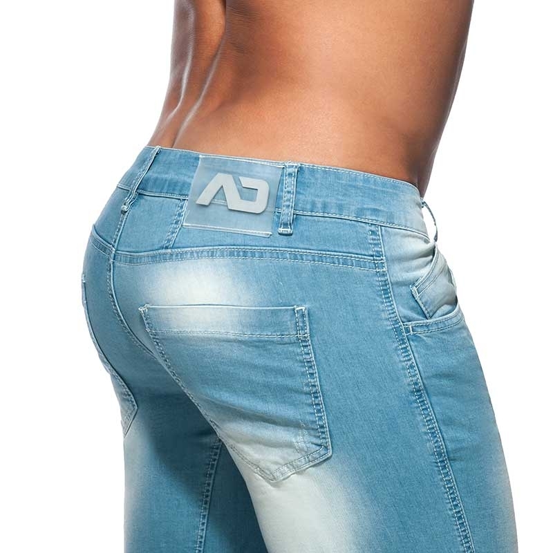 ADDICTED Jeans SHORTS Push-Up AD802 Po-Muskel Fit in blau