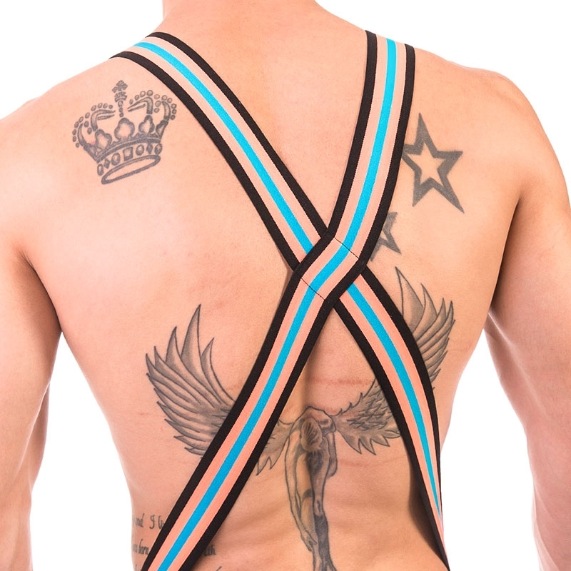 BARCODE Berlin pvc backless BODY jock 91678 stringer with turquoise