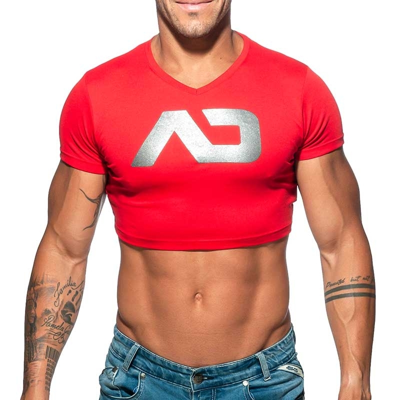 ADDICTED CROP T-SHIRT basic AD819 in red