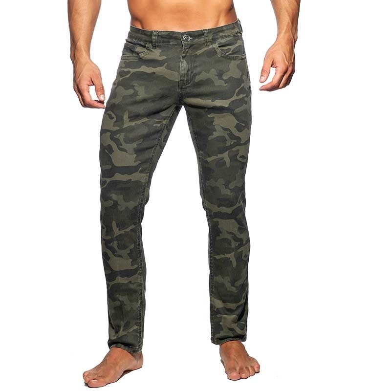 ADDICTED JEANSHOSE AD837 in camouflage oliv