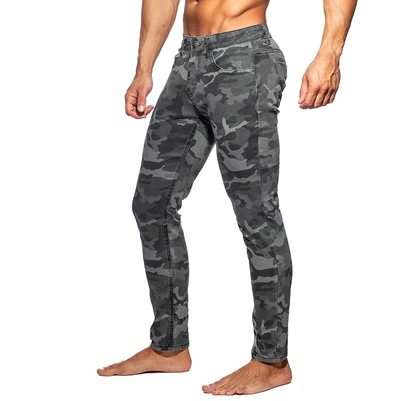 ADDICTED JEANSHOSE AD837 in camouflage anthrazit