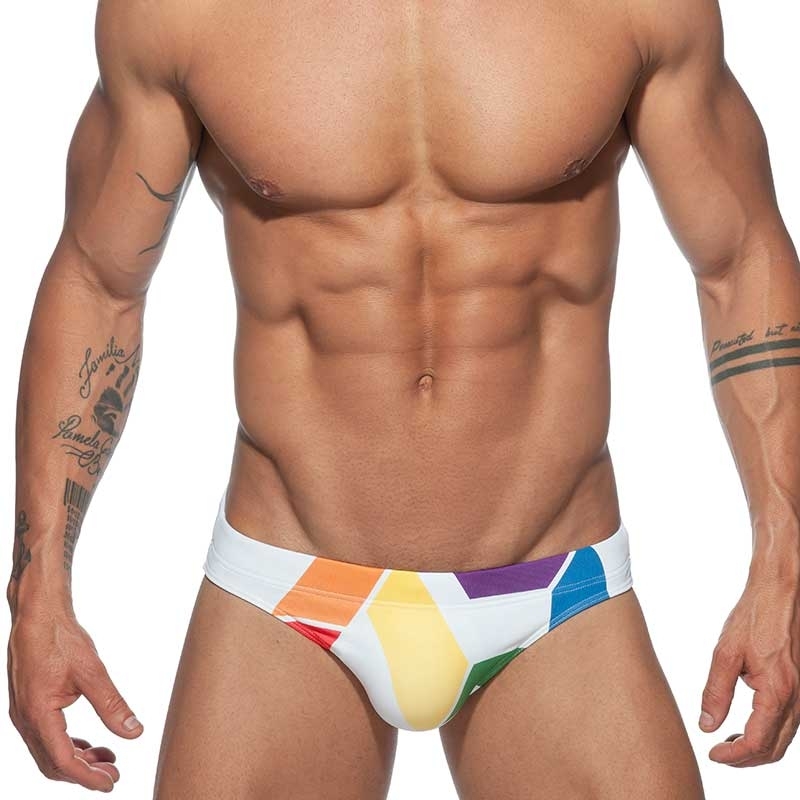 ADDICTED BADESLIP ADS222 Push-Up Pride Style in weiss