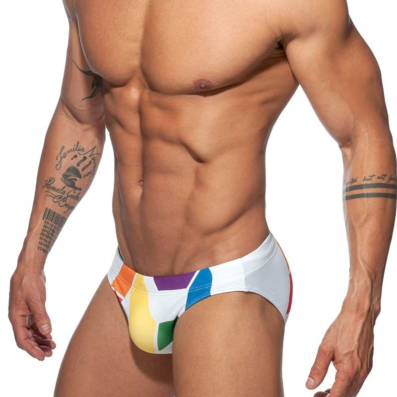 ADDICTED BADESLIP ADS222 Push-Up Pride Style in weiss