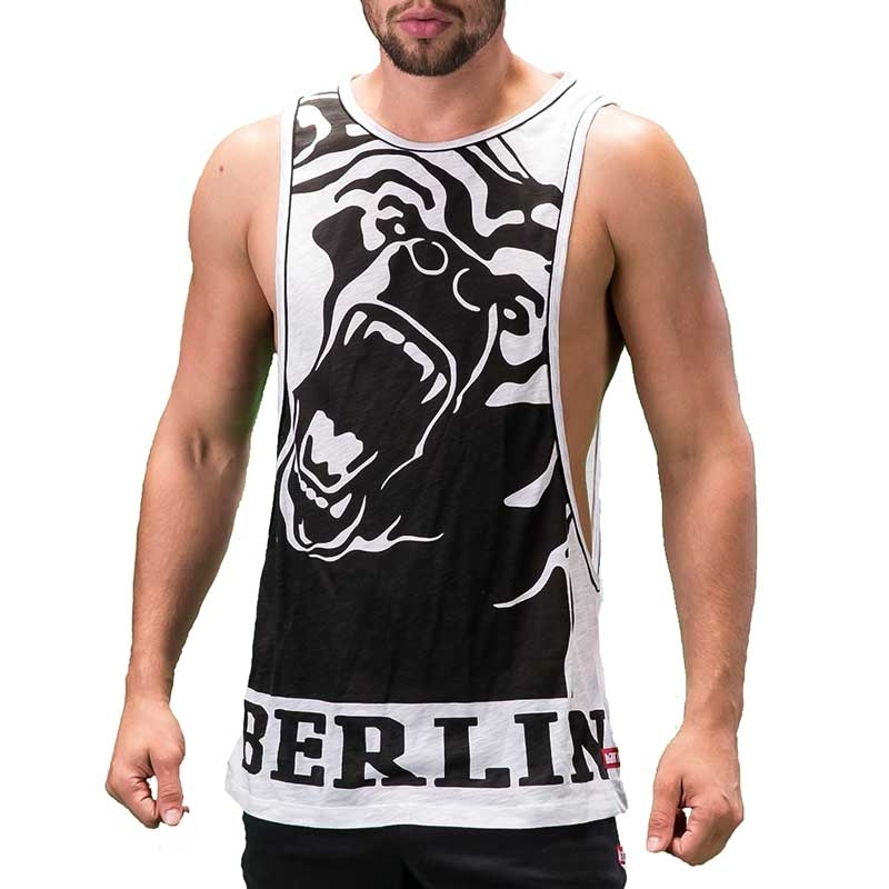 BARCODE Berlin TANK TOP wild grizzly 91125 in white