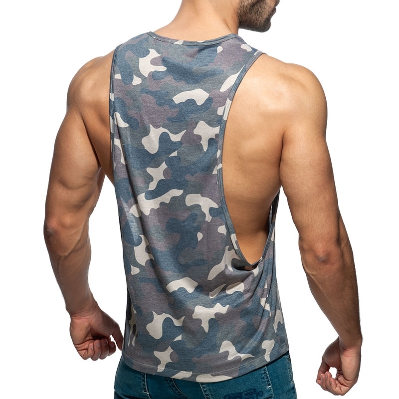 ADDICTED TANKTOP used AD849 camouflage in oliv green