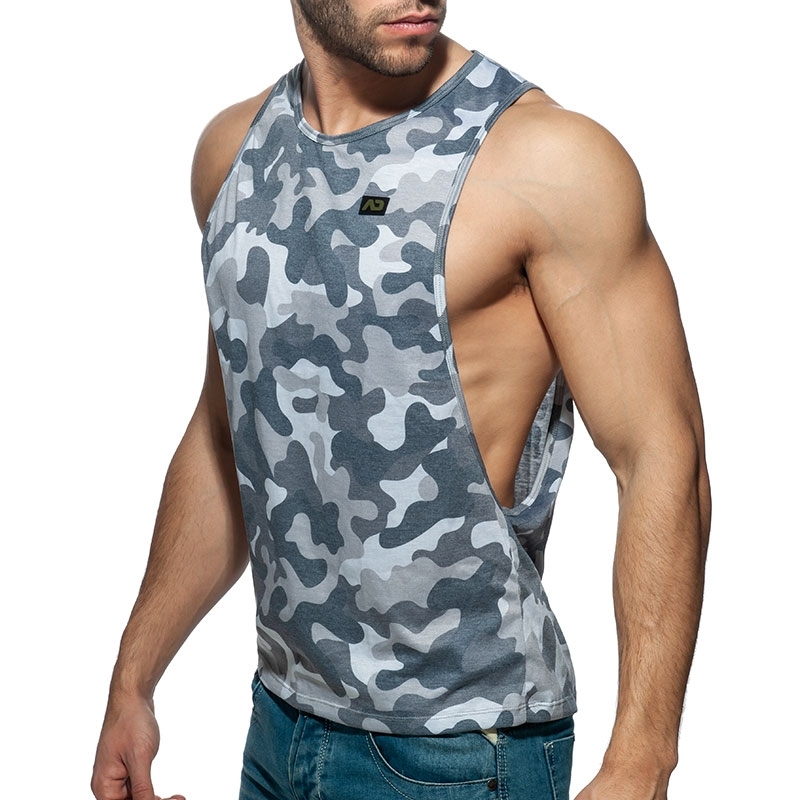 ADDICTED TANKTOP used AD849 camouflage in grau